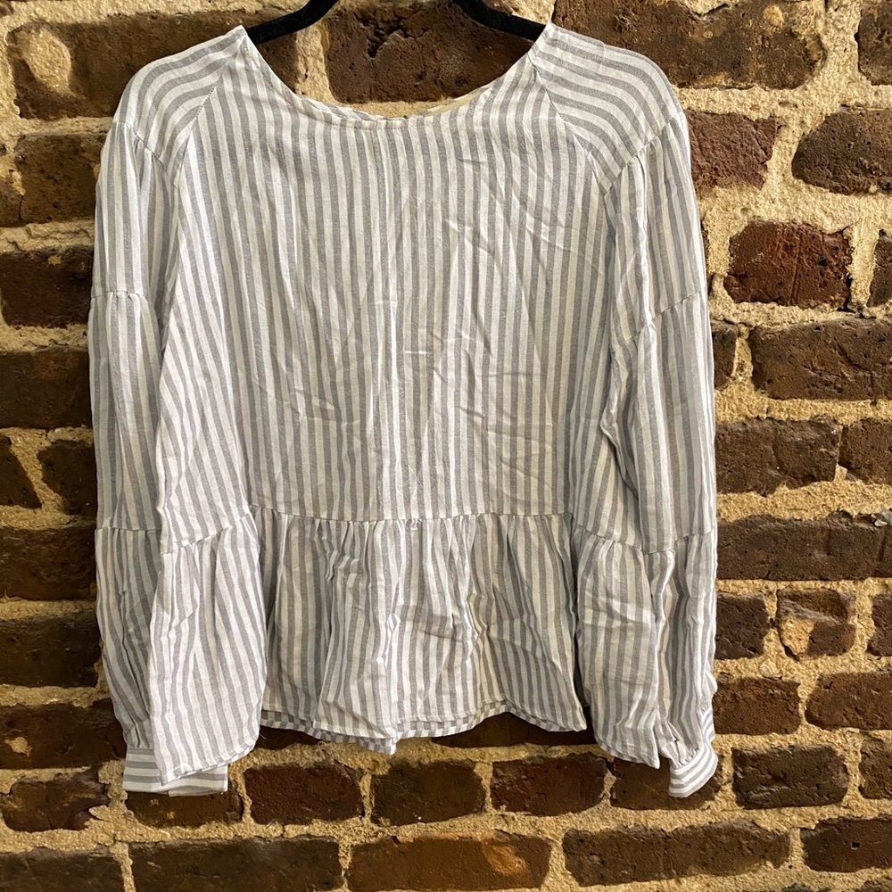 Peplum Striped Blouse